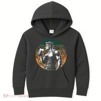 Muscular Man Drinking Beer Kids Hoodie thumb 0