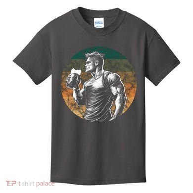 Muscular Man Drinking Beer Kids T-Shirt
