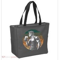 Muscular Man Drinking Beer Tote Bag thumb 2