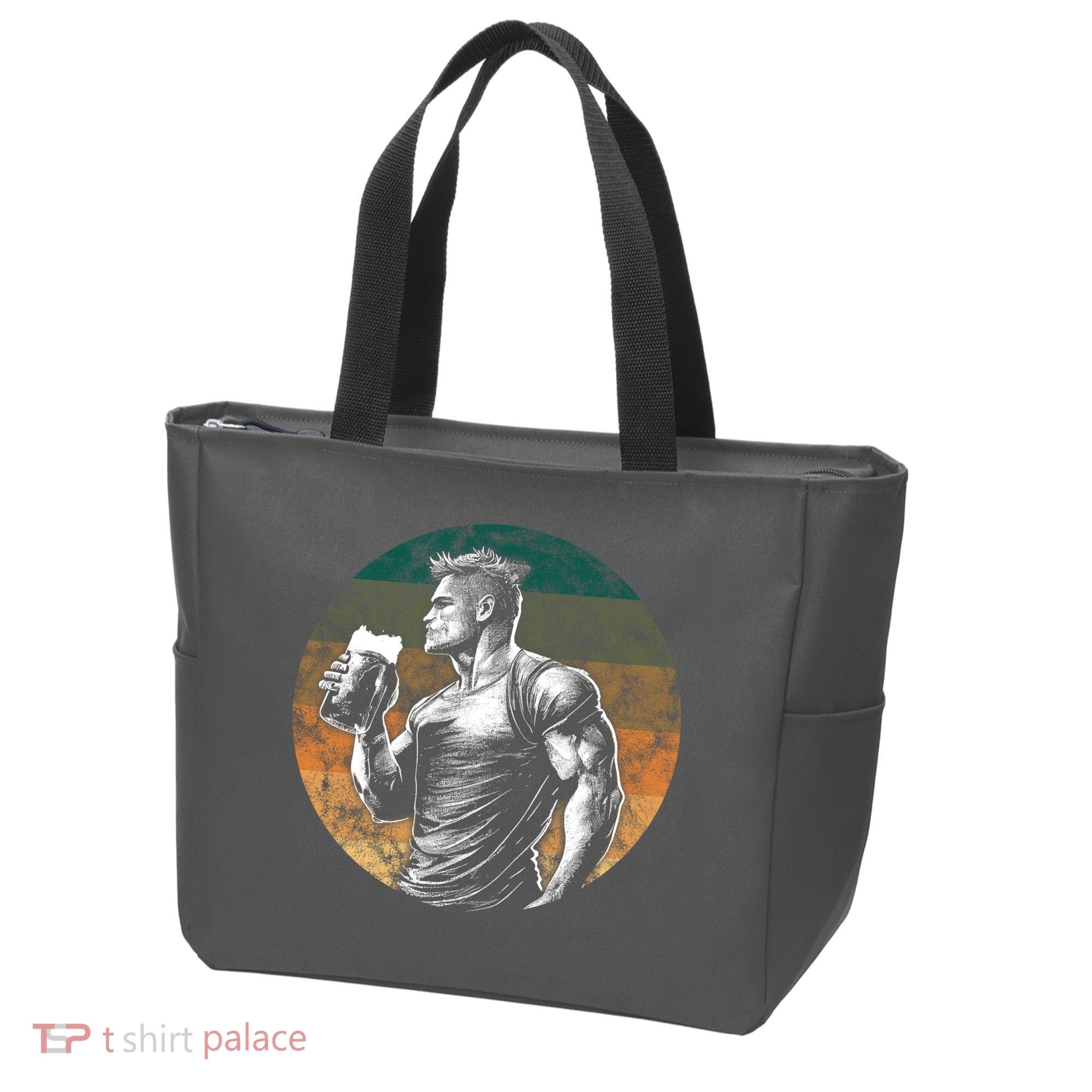 Muscular Man Drinking Beer Tote Bag