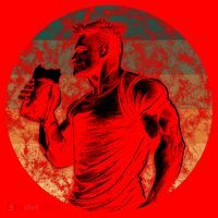 Muscular Man Drinking Beer Santa Hat thumb 1