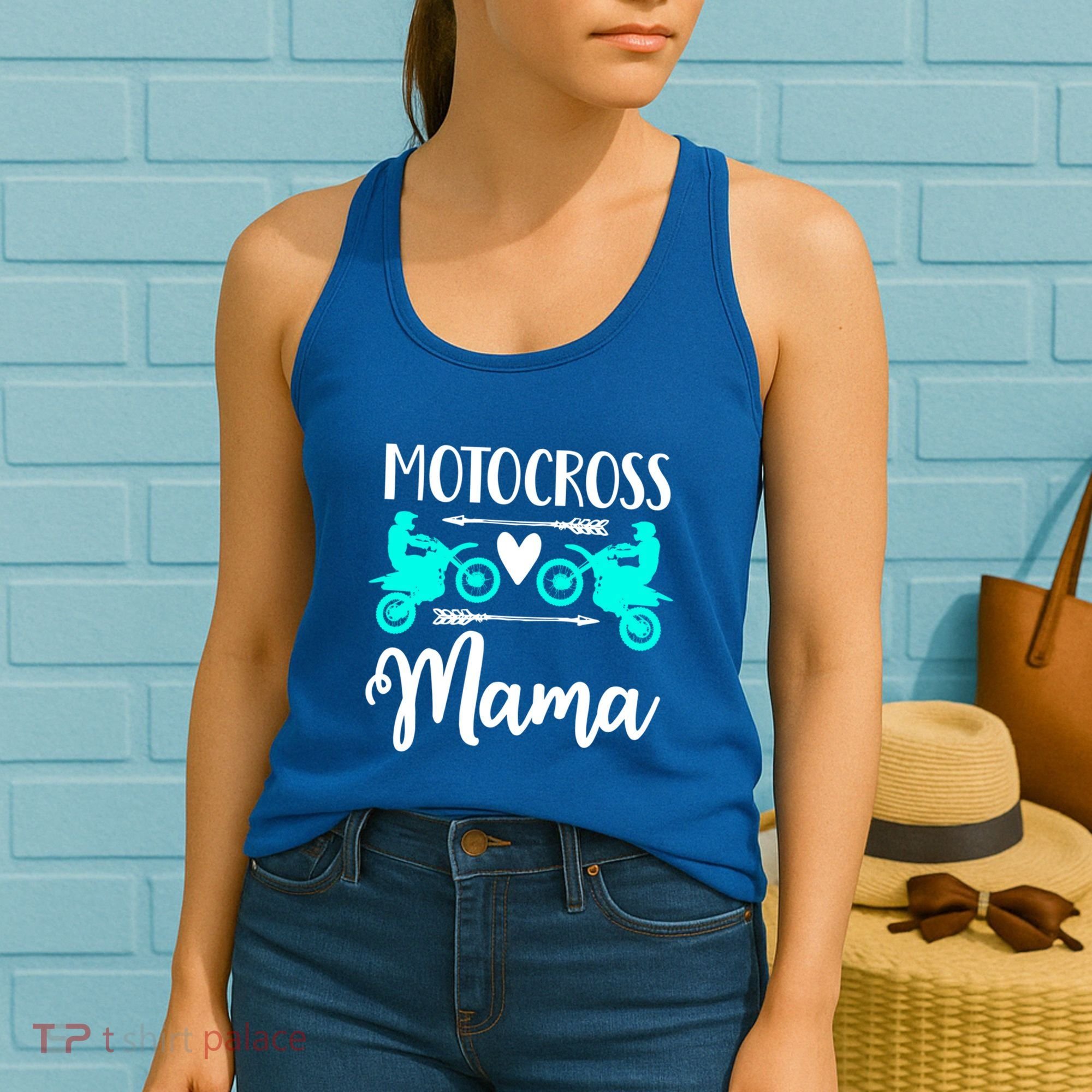 Moto Mom Dirt Bike Cute Motocross Mother Racing Atv Gift Meaningful Gift Women's Tank Top