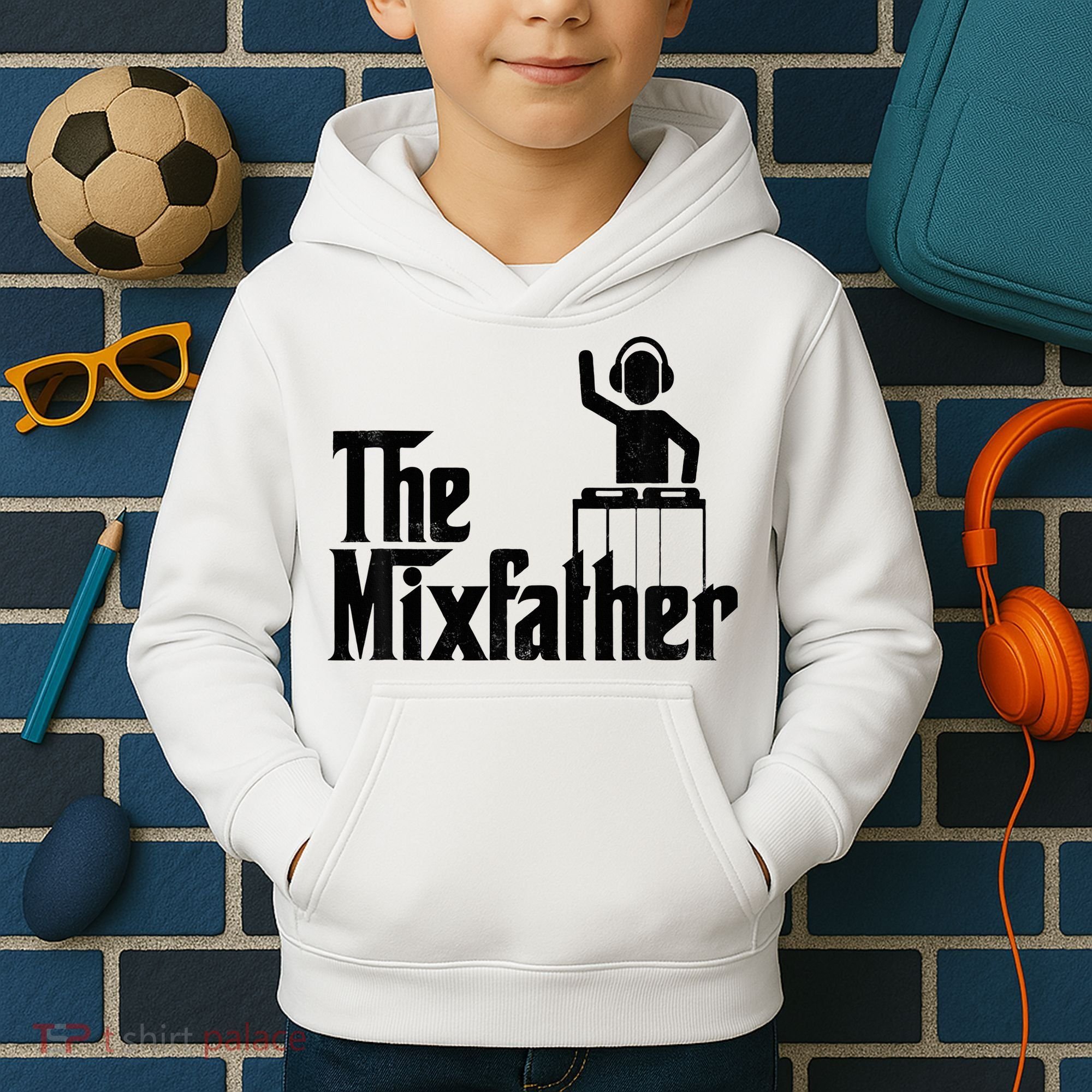 Music Mixer Deejay Dj Music Player Dad The Mixfather Kids Hoodie