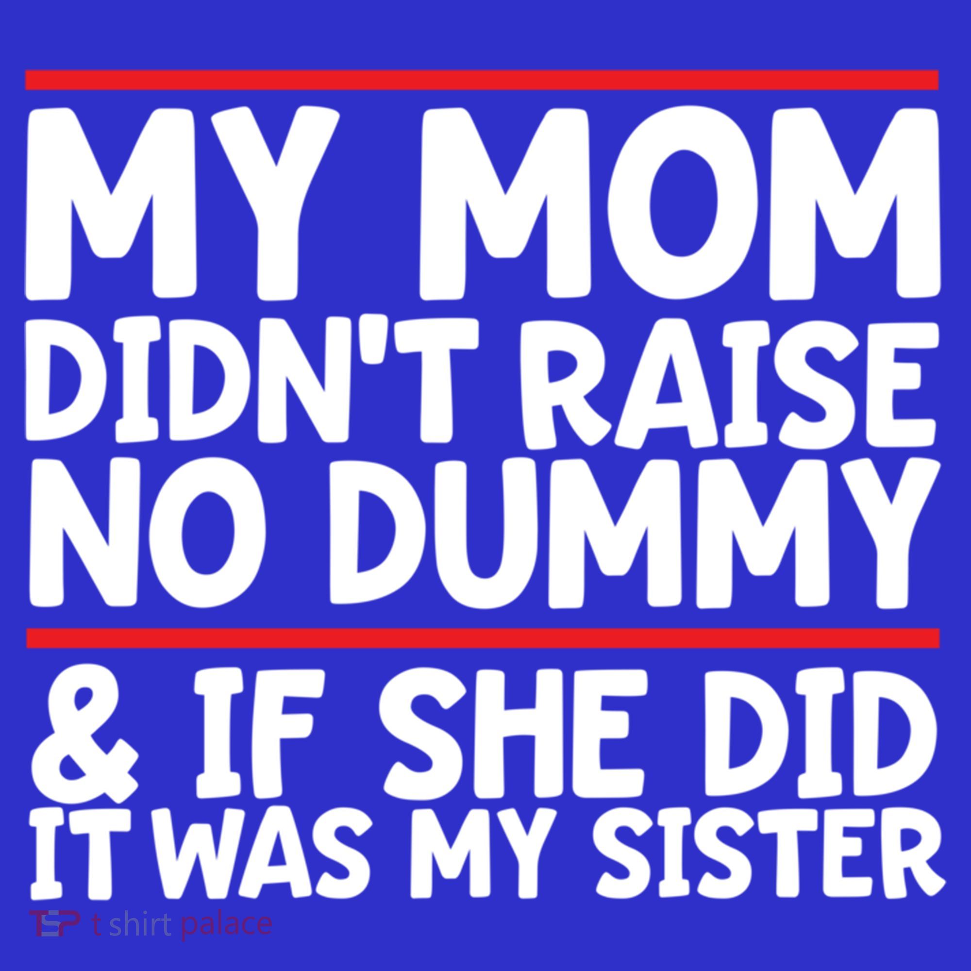 My Mom Didn't Raise No Dummy And If She Did It Was My Sister Gift Apron