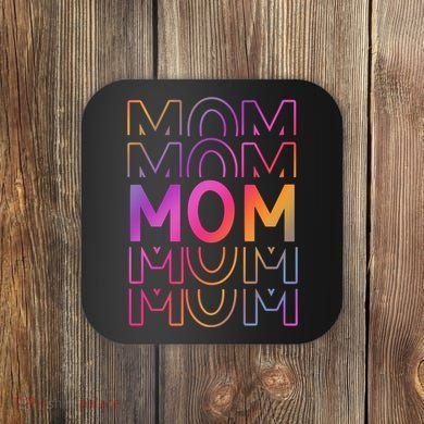 Mom Mothers Day Colorful Rainbow Coaster