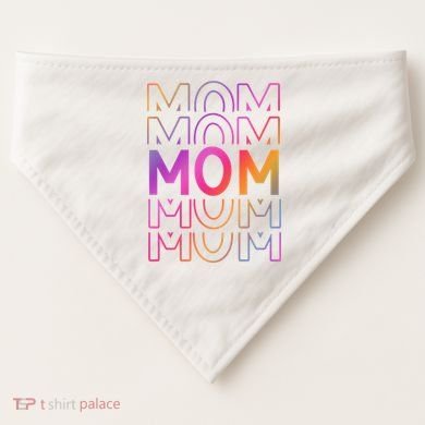 Mom Mothers Day Colorful Rainbow USA-Made Doggie Bandana