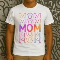 Mom Mothers Day Colorful Rainbow T-Shirt thumb 3