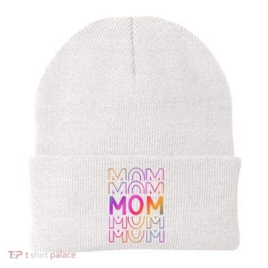 Mom Mothers Day Colorful Rainbow Beanie