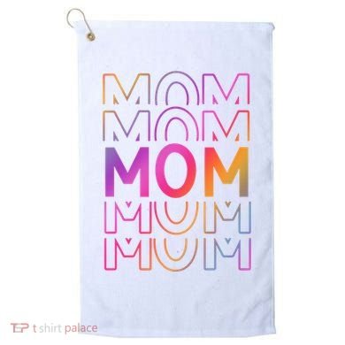 Mom Mothers Day Colorful Rainbow Golf Towel