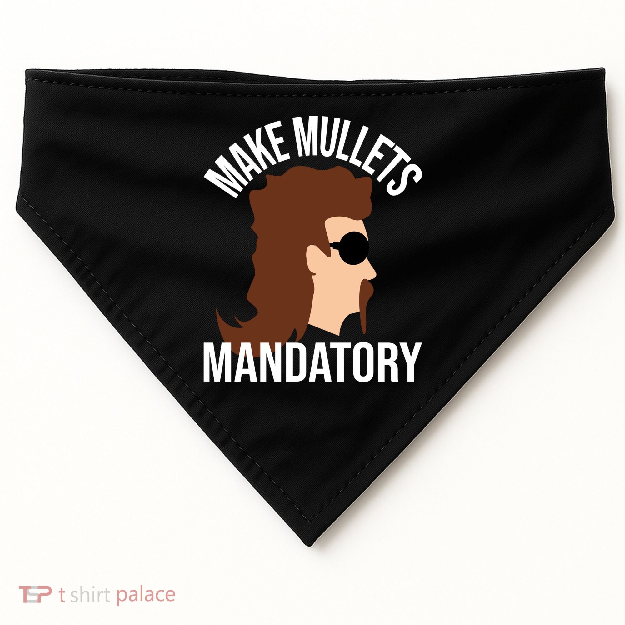 Make Mullets Datory Gift Funny Redneck Mullet 80s Hairstyle Gift USA-Made Doggie Bandana