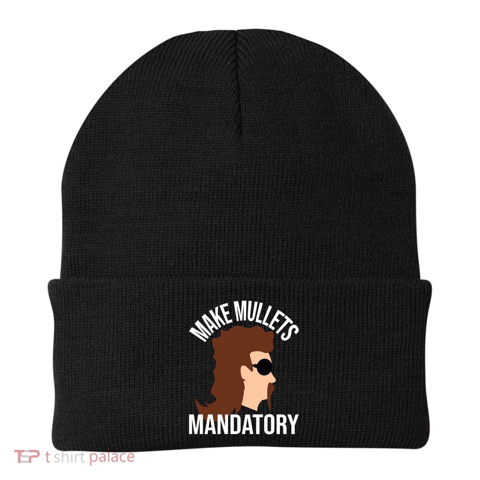 Make Mullets Datory Gift Funny Redneck Mullet 80s Hairstyle Gift Beanie