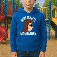 Make Mullets Datory Gift Funny Redneck Mullet 80s Hairstyle Gift Kids Hoodie thumb 2