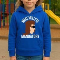 Make Mullets Datory Gift Funny Redneck Mullet 80s Hairstyle Gift Kids Hoodie thumb 3