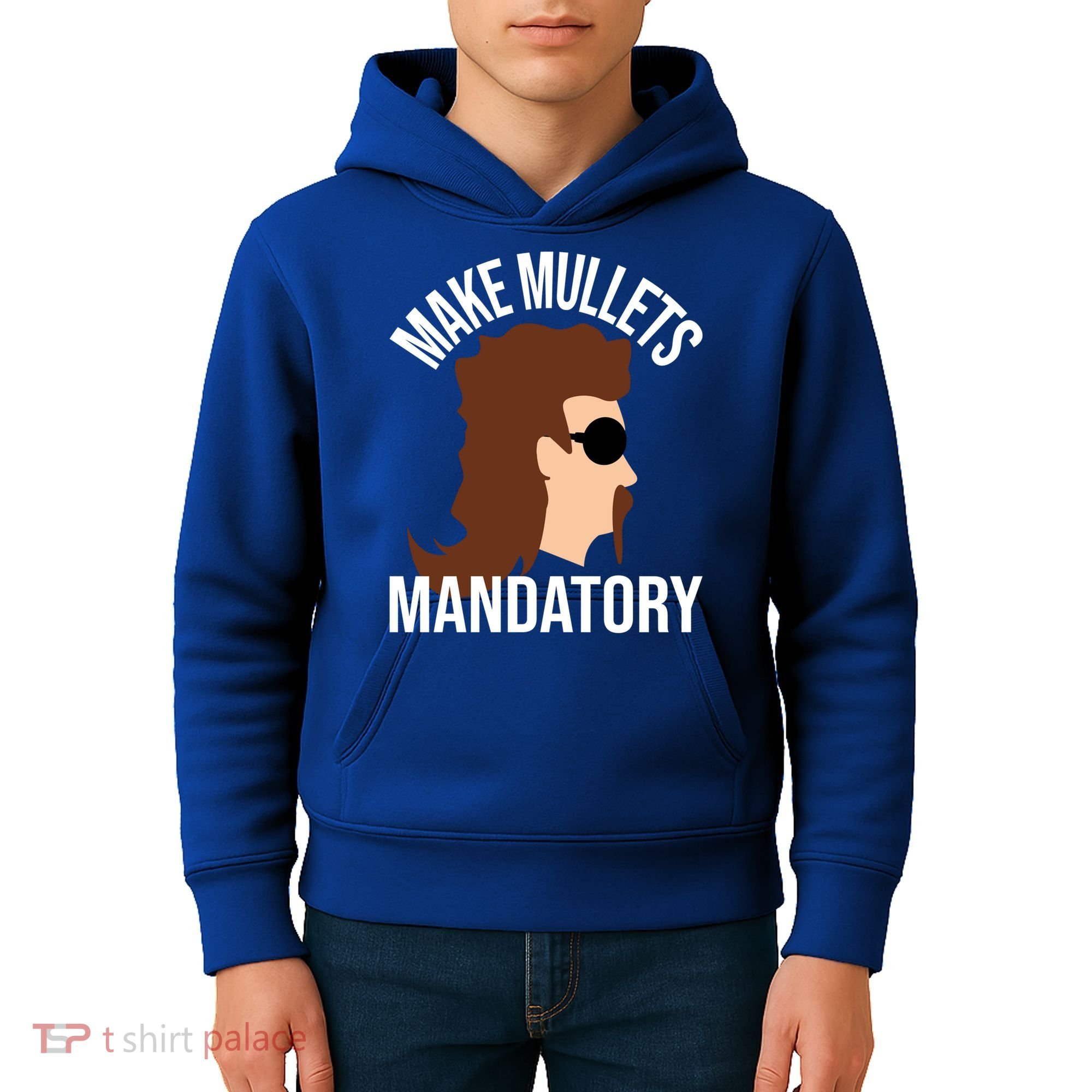 Make Mullets Datory Gift Funny Redneck Mullet 80s Hairstyle Gift Kids Hoodie