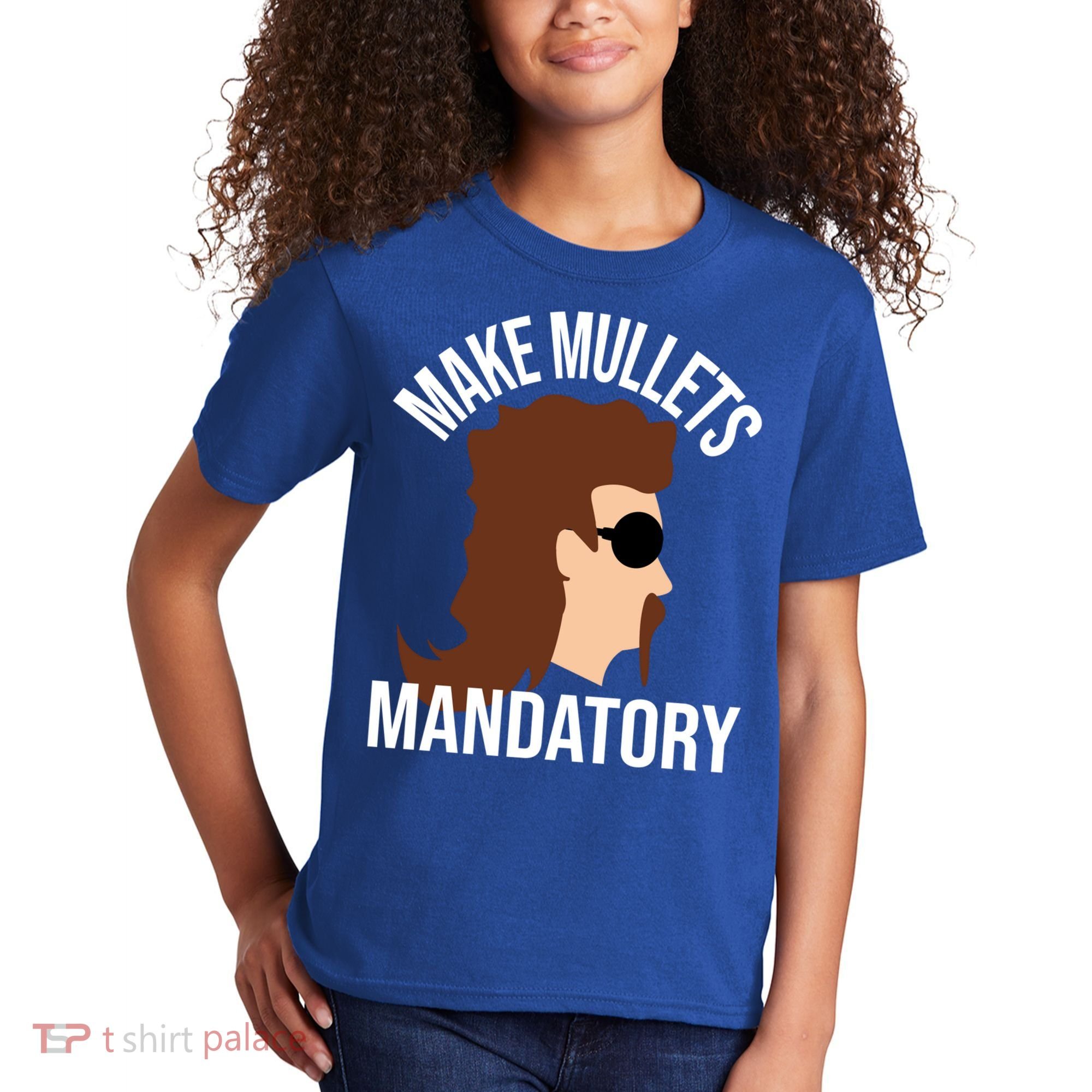 Make Mullets Datory Gift Funny Redneck Mullet 80s Hairstyle Gift Kids T-Shirt