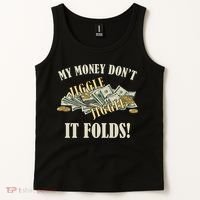 My Money Don't Jiggle Jiggle It Folds Gold Funny Meme Tank Top thumb 2