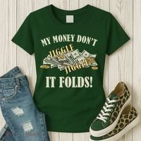 My Money Don't Jiggle Jiggle It Folds Gold Funny Meme Women's T-Shirt thumb 3