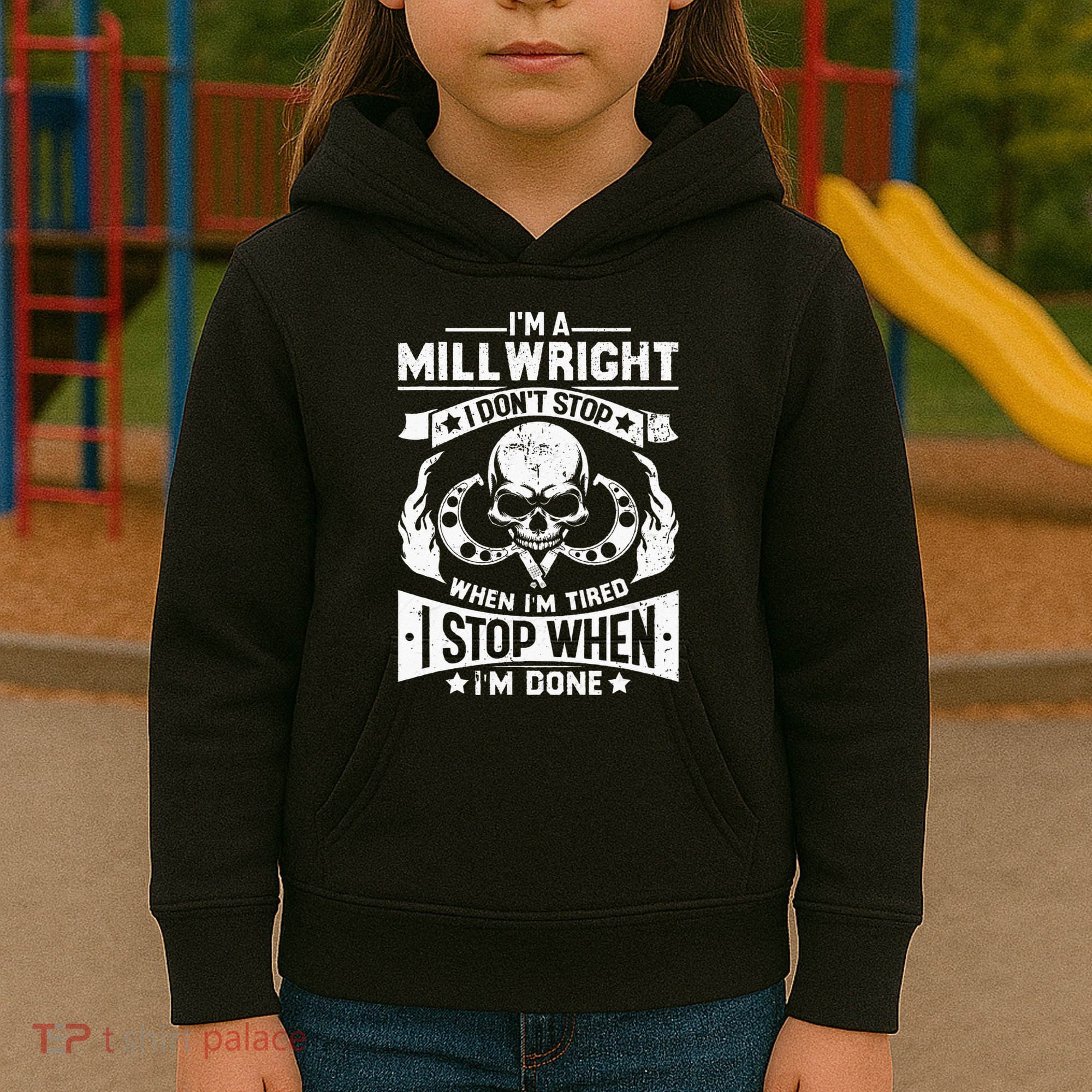 Machinist Millwright Don't Stop When Tired Stop When Done Kids Hoodie