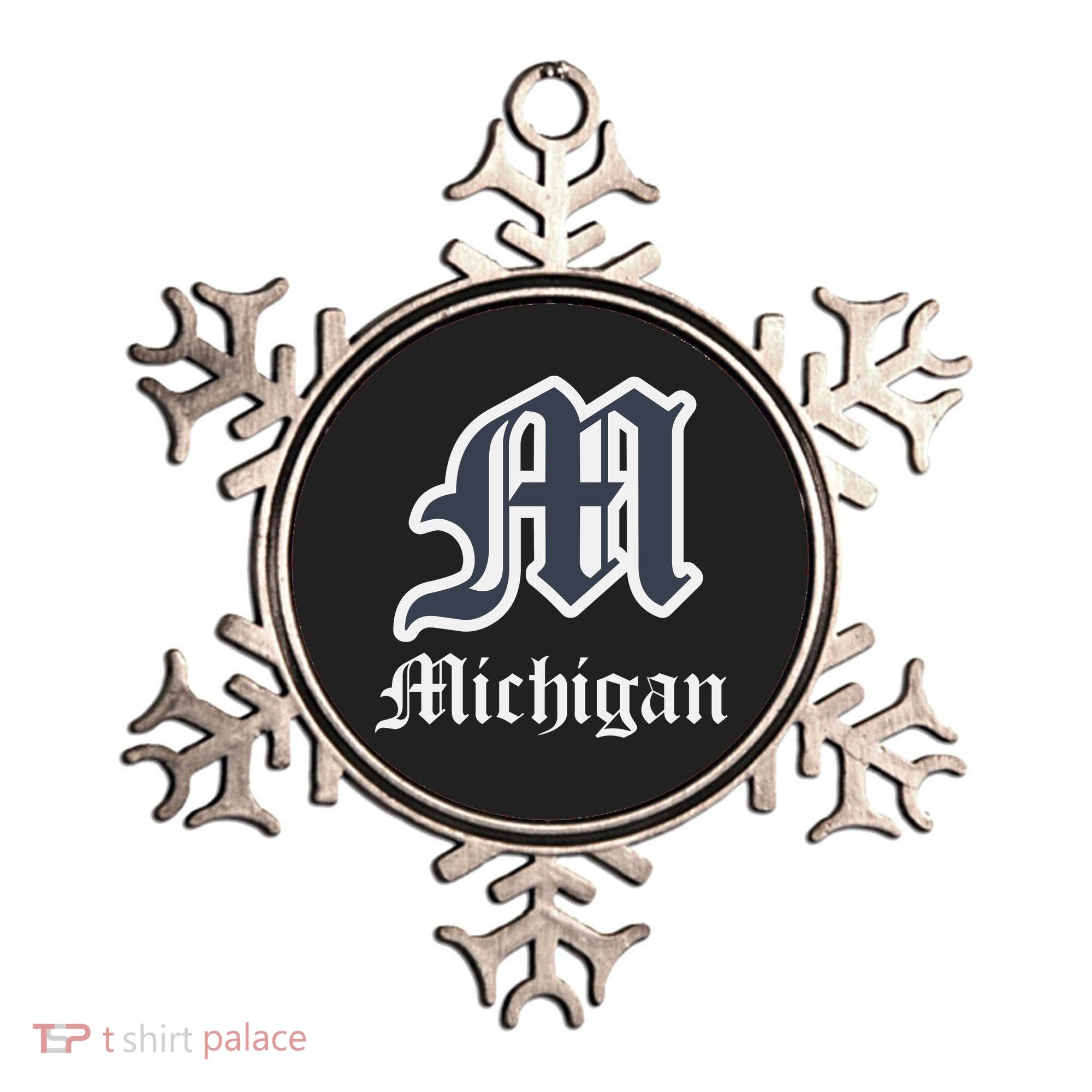 Michigan M Detroit D Logo Ornament