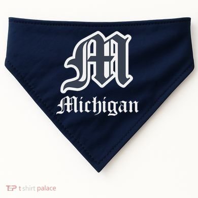 Michigan M Detroit D Logo USA-Made Doggie Bandana
