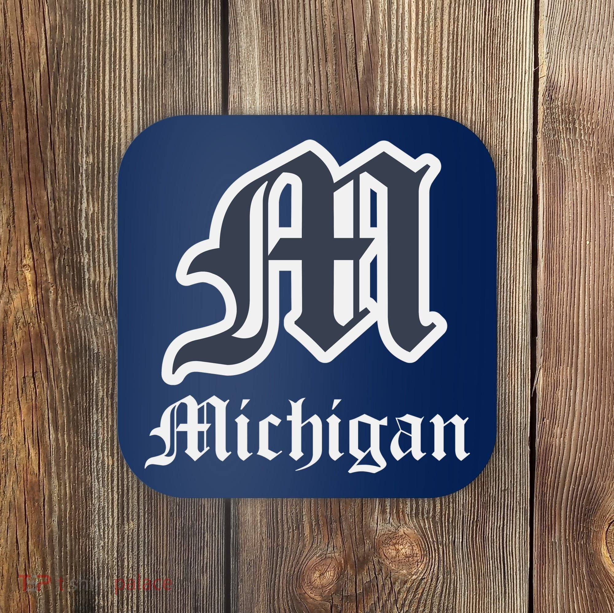 Michigan M Detroit D Logo Coaster
