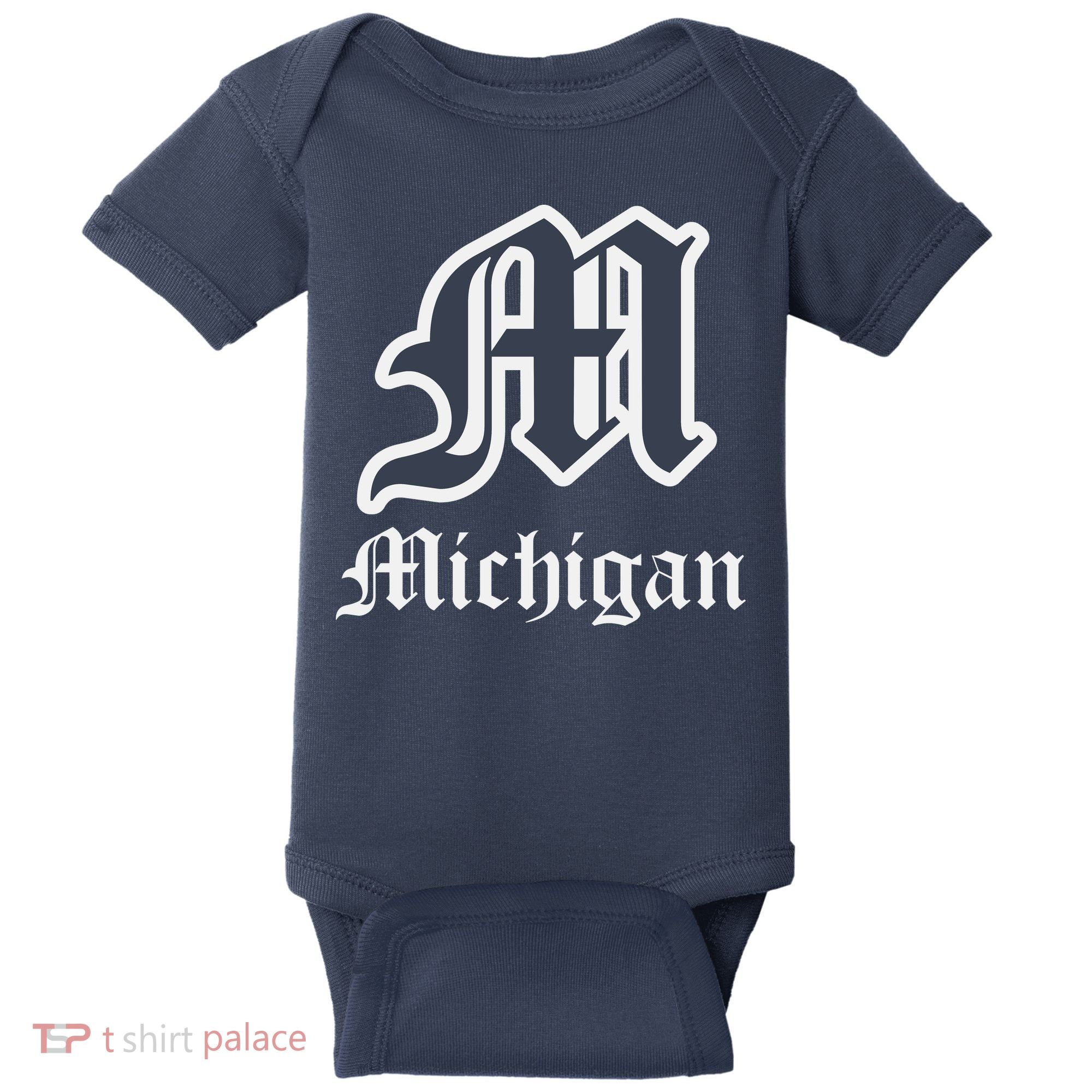 Michigan M Detroit D Logo Baby Bodysuit