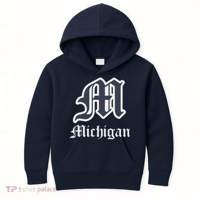Michigan M Detroit D Logo Kids Hoodie