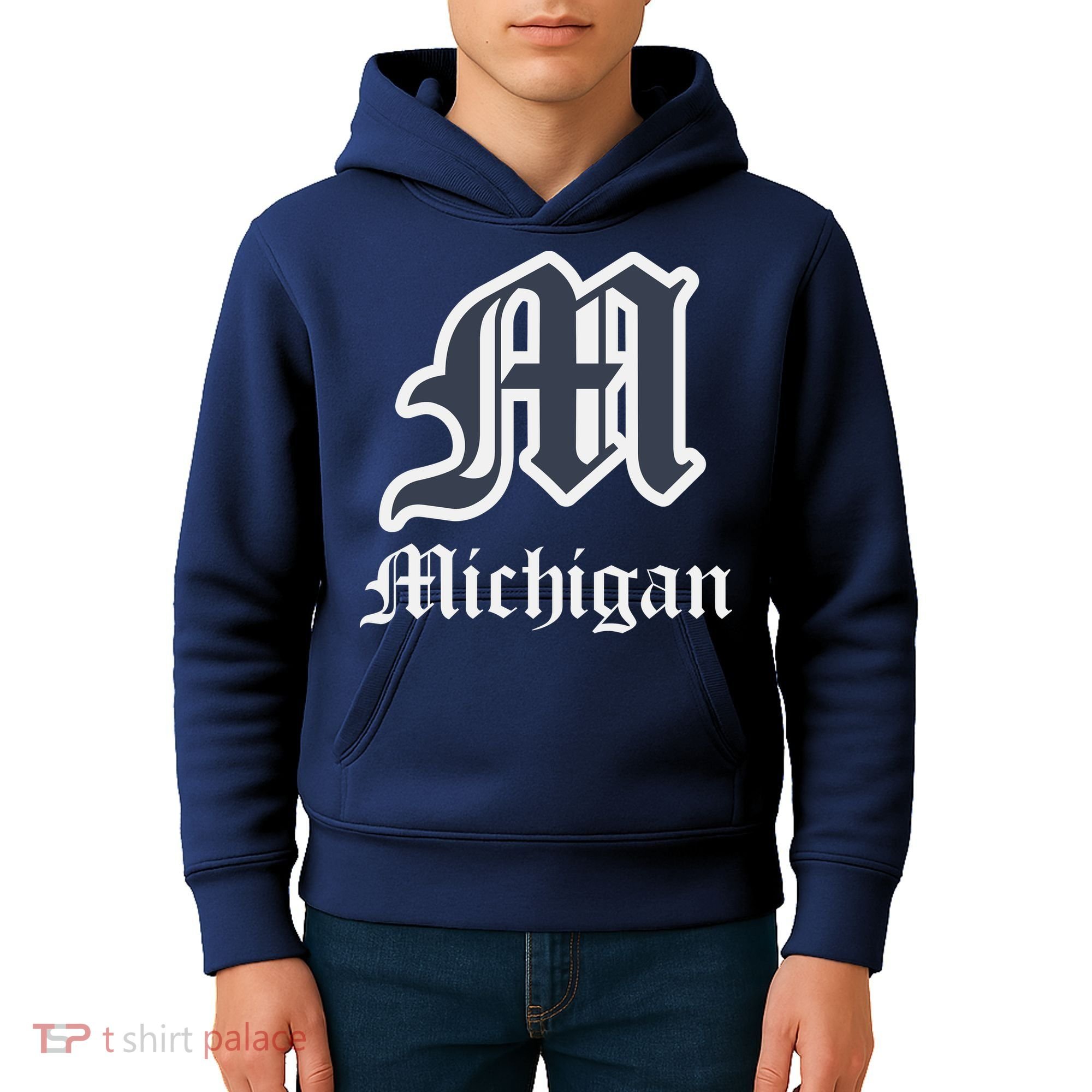 Michigan M Detroit D Logo Kids Hoodie