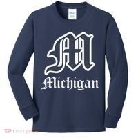 Michigan M Detroit D Logo Kids Long Sleeve Shirt thumb 0