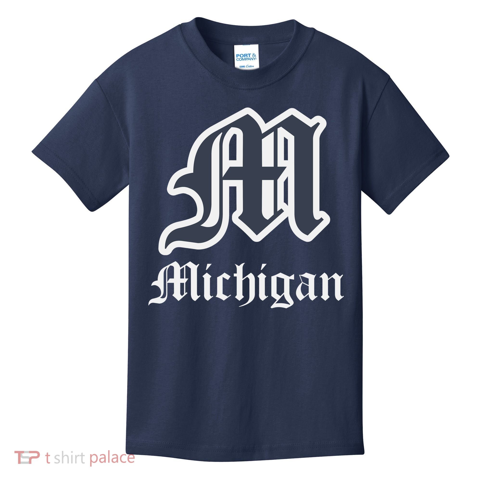 Michigan M Detroit D Logo Kids T-Shirt