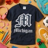 Michigan M Detroit D Logo Kids T-Shirt thumb 3