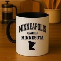 Minneapolis Minnesota Est 1867 Varsity Coffee Mug thumb 4