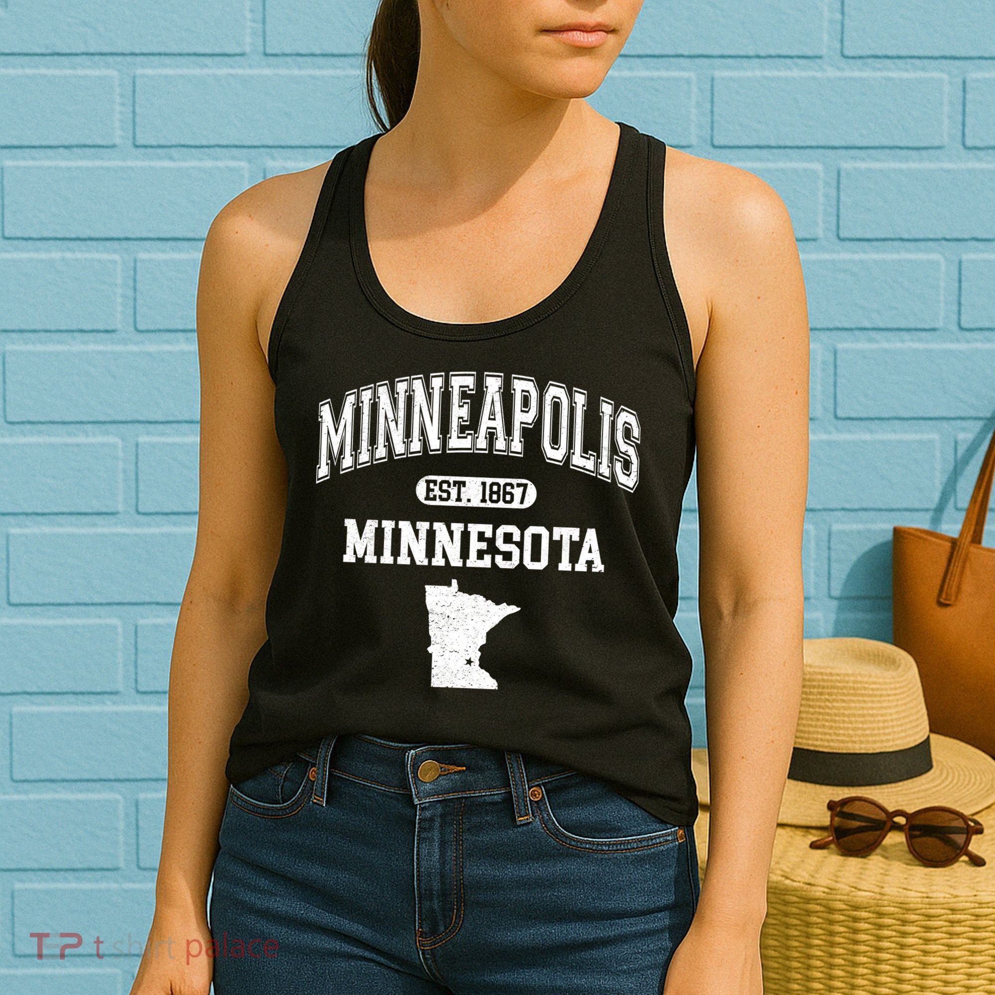 Minneapolis Minnesota Est 1867 Varsity Women's Tank Top