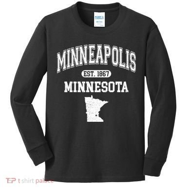 Minneapolis Minnesota Est 1867 Varsity Kids Long Sleeve Shirt