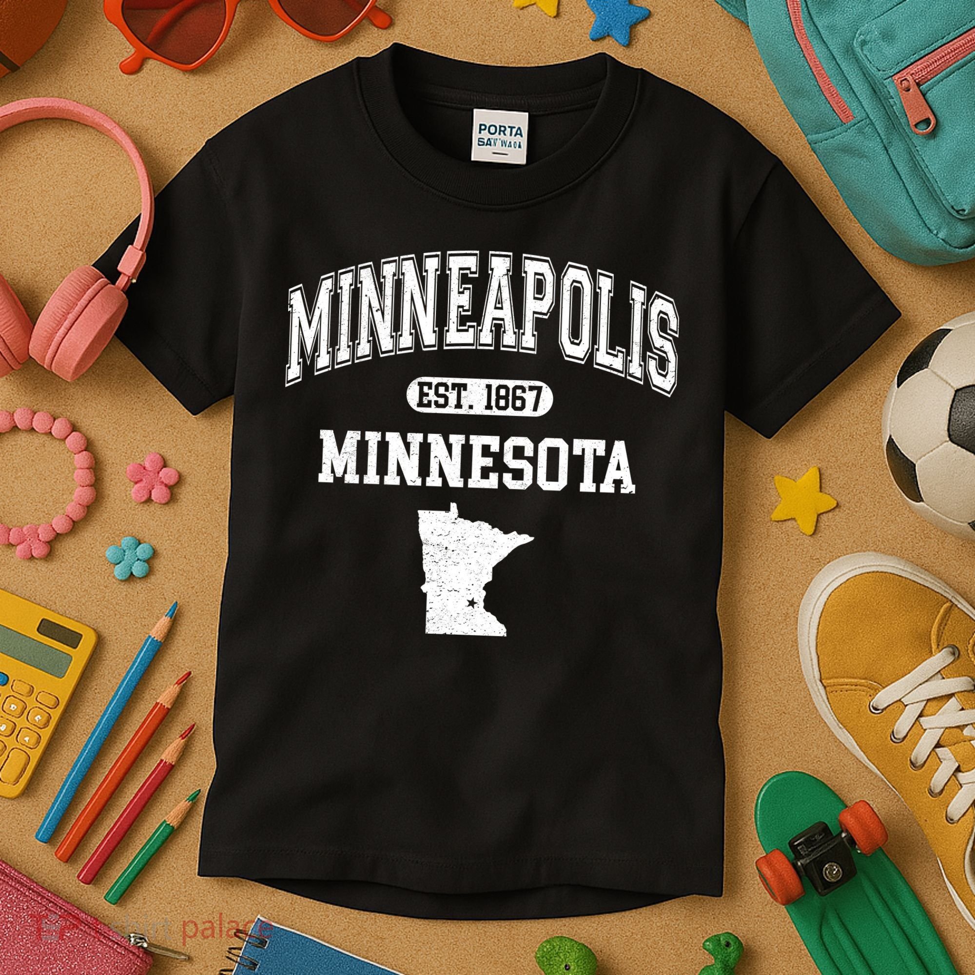 Minneapolis Minnesota Est 1867 Varsity Kids T-Shirt