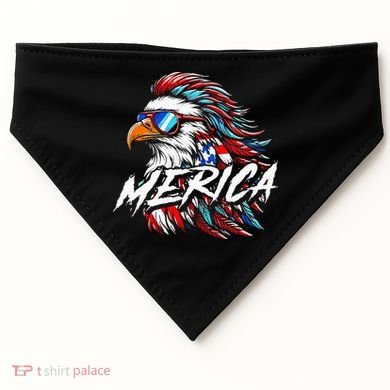 Merica Mullet Eagle Funny 4th Of July USA-Made Doggie Bandana