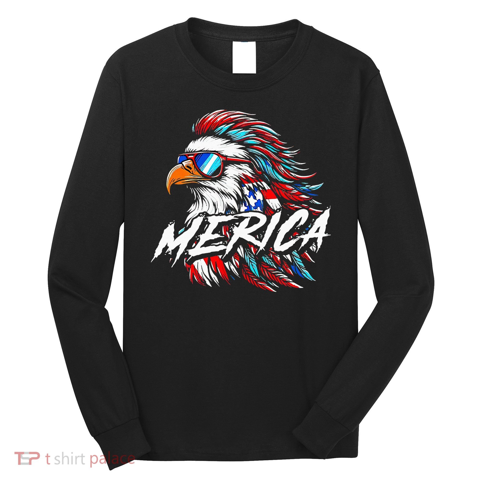 Merica Mullet Eagle Funny 4th Of July Long Sleeve Shirt
