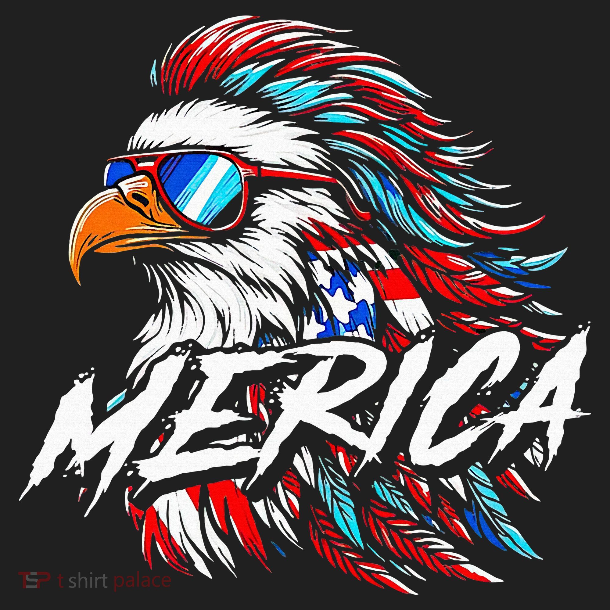 Merica Mullet Eagle Funny 4th Of July Beanie
