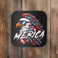 Merica Mullet Eagle Funny 4th Of July Coaster thumb 0