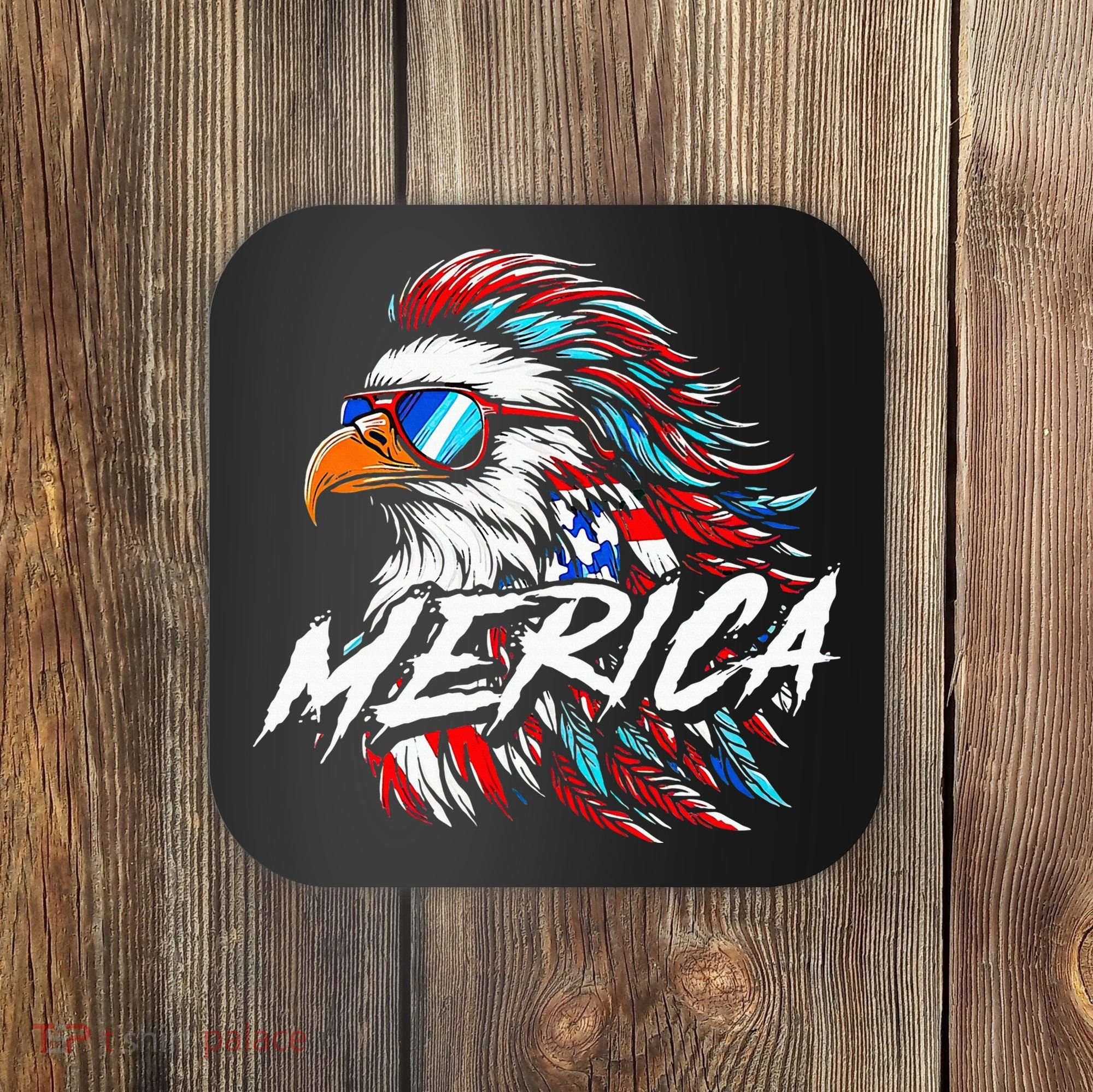 Merica Mullet Eagle Funny 4th Of July Coaster