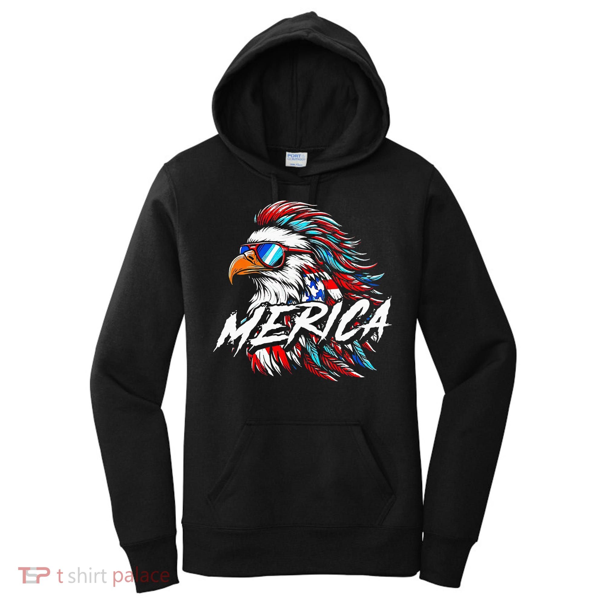 Merica Mullet Eagle Funny 4th Of July Women's Hoodie