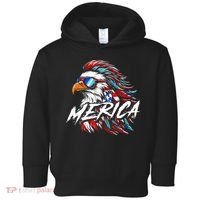 Merica Mullet Eagle Funny 4th Of July Toddler Hoodie thumb 0