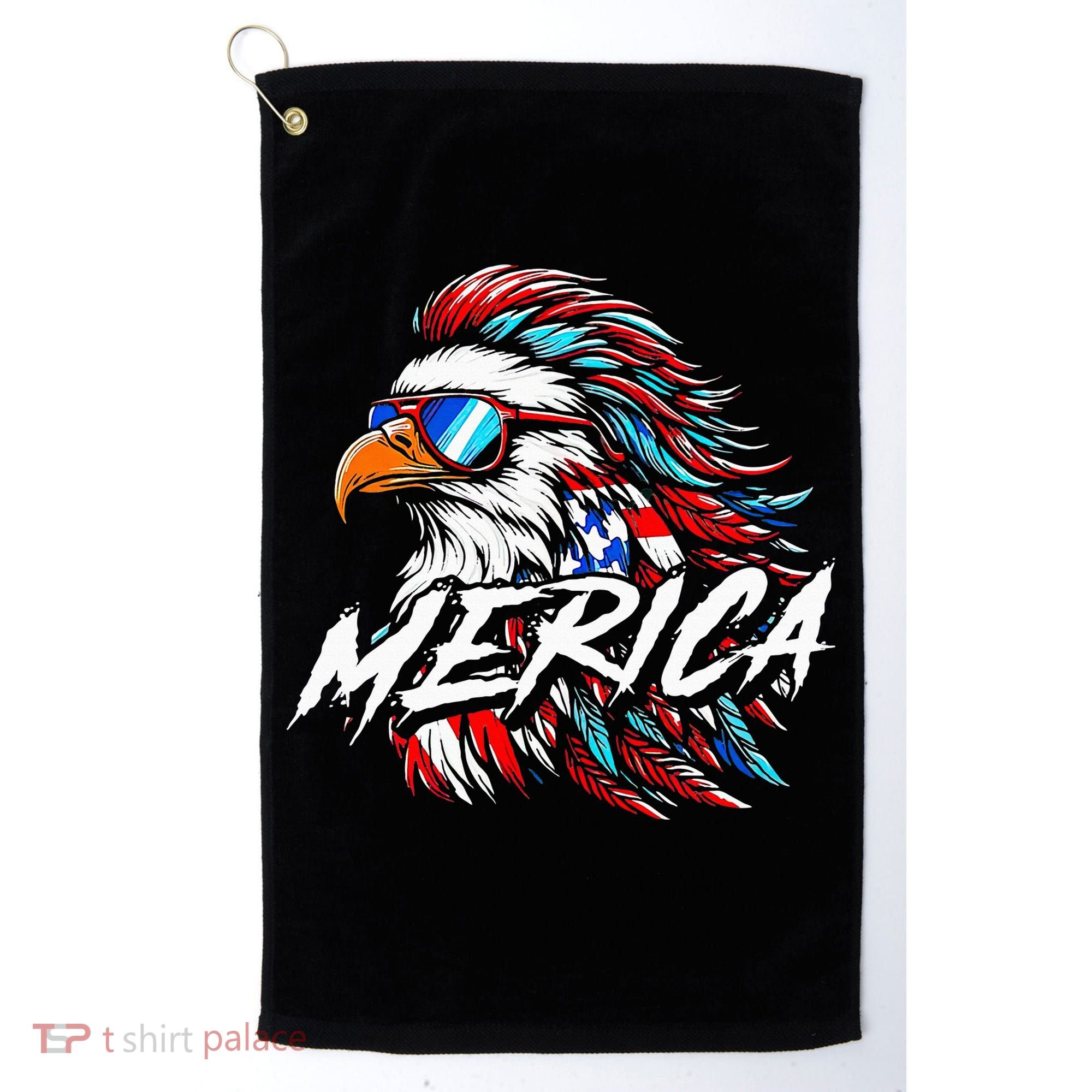 Merica Mullet Eagle Funny 4th Of July Golf Towel