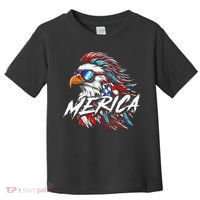 Merica Mullet Eagle Funny 4th Of July Toddler T-Shirt thumb 0