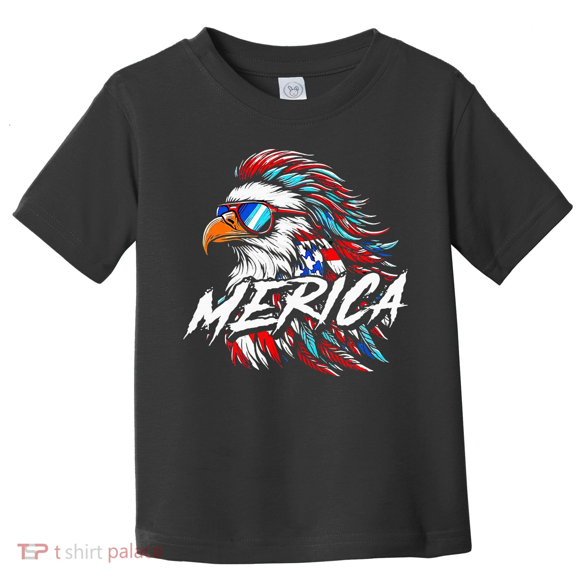 Merica Mullet Eagle Funny 4th Of July Toddler T-Shirt