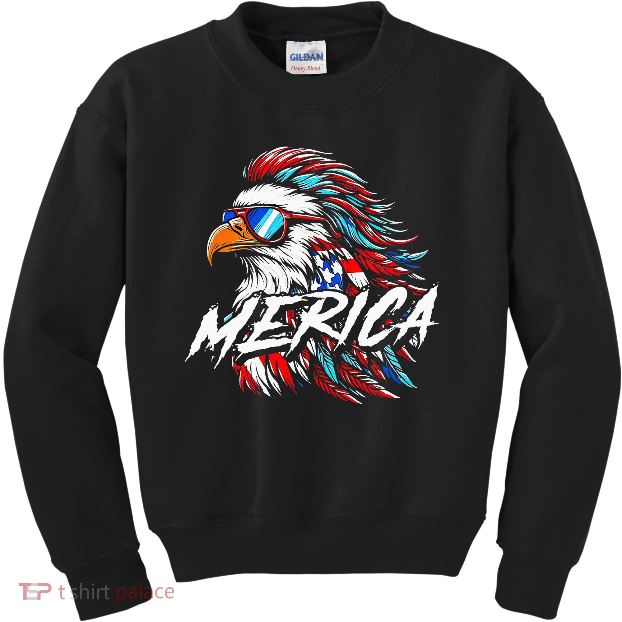 Merica Mullet Eagle Funny 4th Of July Kids Sweatshirt