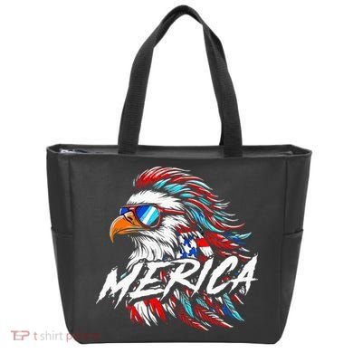 Merica Mullet Eagle Funny 4th Of July Tote Bag