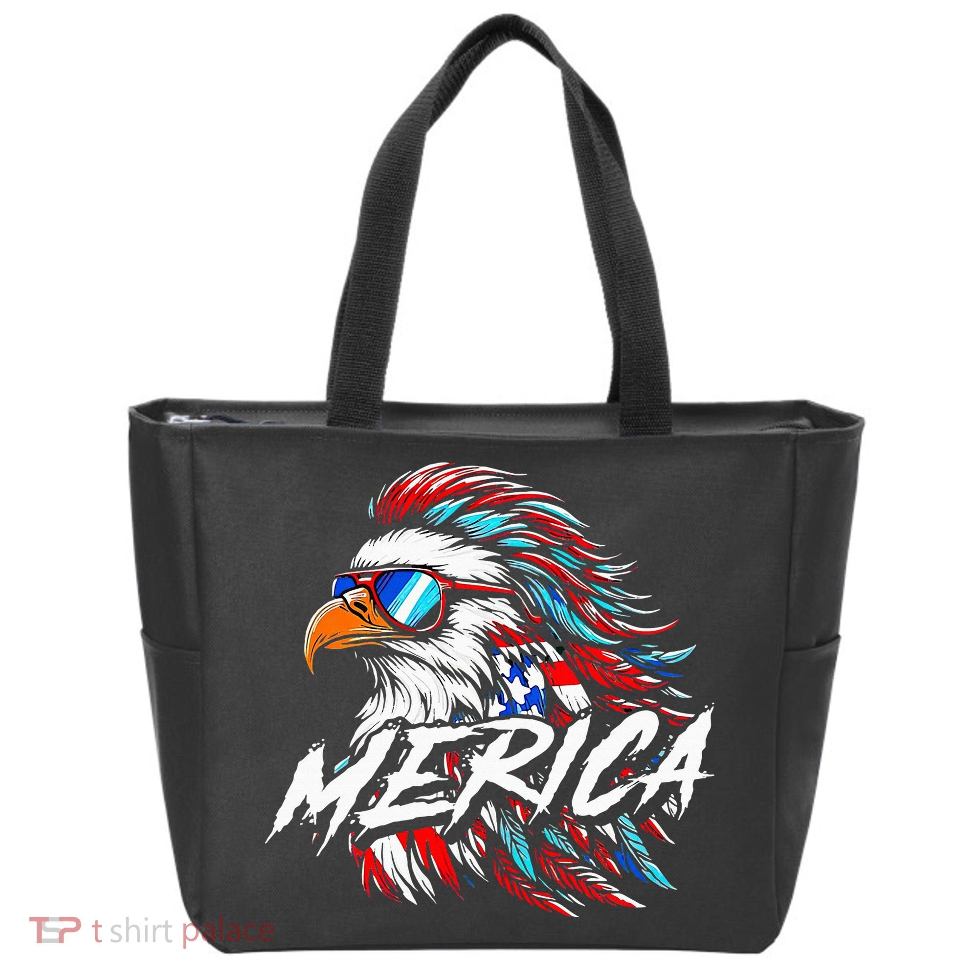 Merica Mullet Eagle Funny 4th Of July Tote Bag