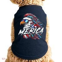 Merica Mullet Eagle Funny 4th Of July Doggie Tank thumb 0