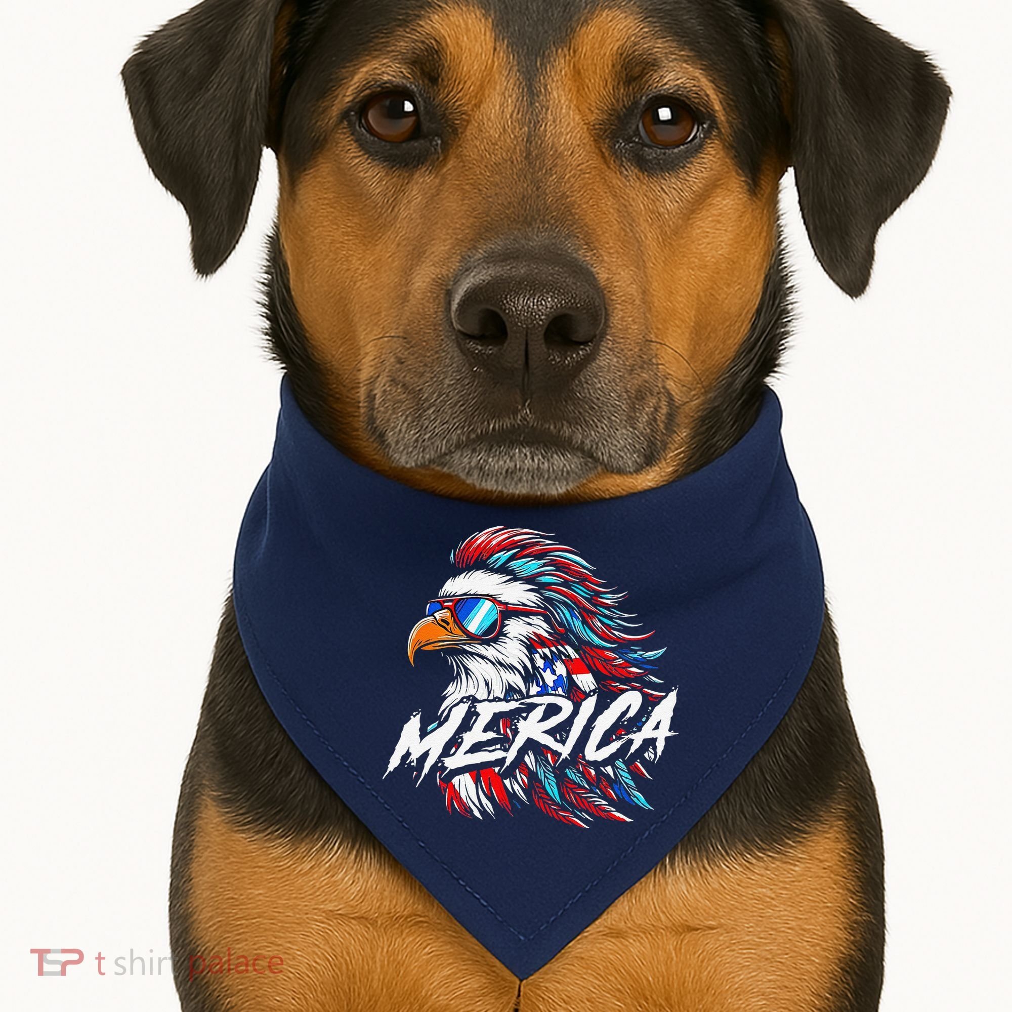Merica Mullet Eagle Funny 4th Of July USA-Made Doggie Bandana